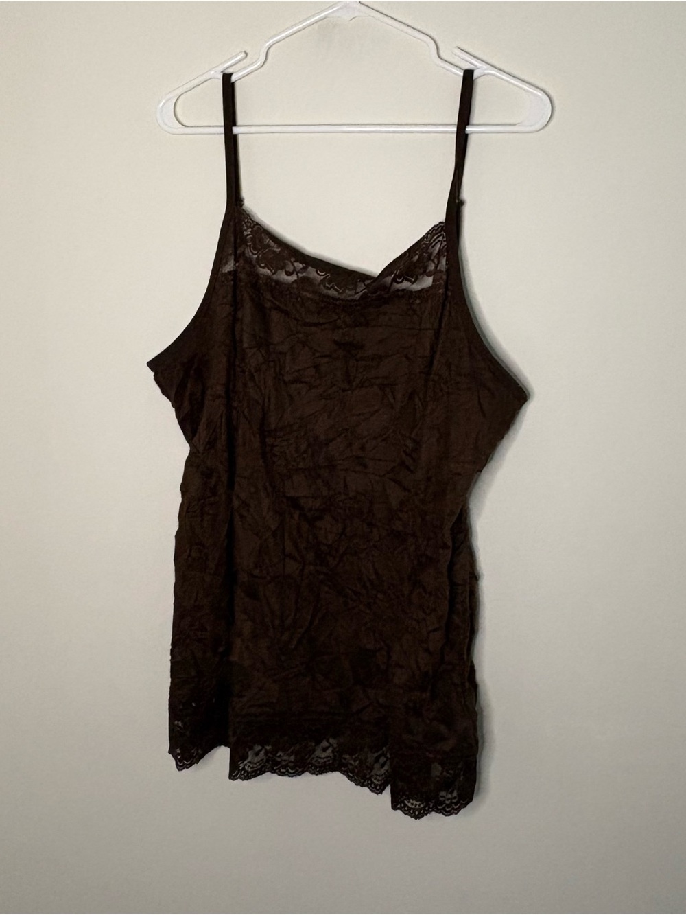 Maurice’s Size 3 Women’s Plus Size Brown Spaghetti Strap Tank Lace Fall